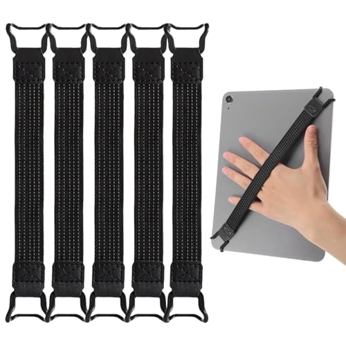 Srvauyea 5 Piezas Universal Correa Antideslizante para Tabletas, Soporte de Agarre de Dedo Elástico Multifuncional Tableta, Cinta de Sujeción Versátil para E Reader and Tabletas 6 12.9 Pulgadas