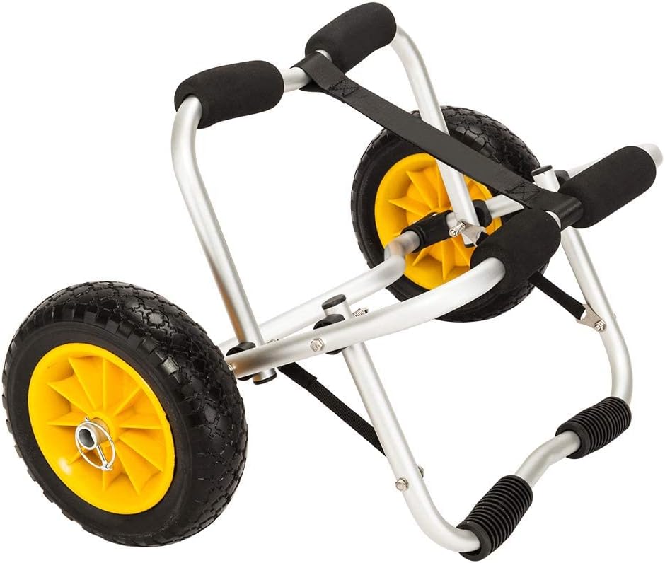 Ktaxon Kayak Cart Boat Canoe Carrier Dolly Trailer Tote, Foldable Paddle Board Trolley Boat Trailer Transport with NO-Flat Airless Tires Wheels