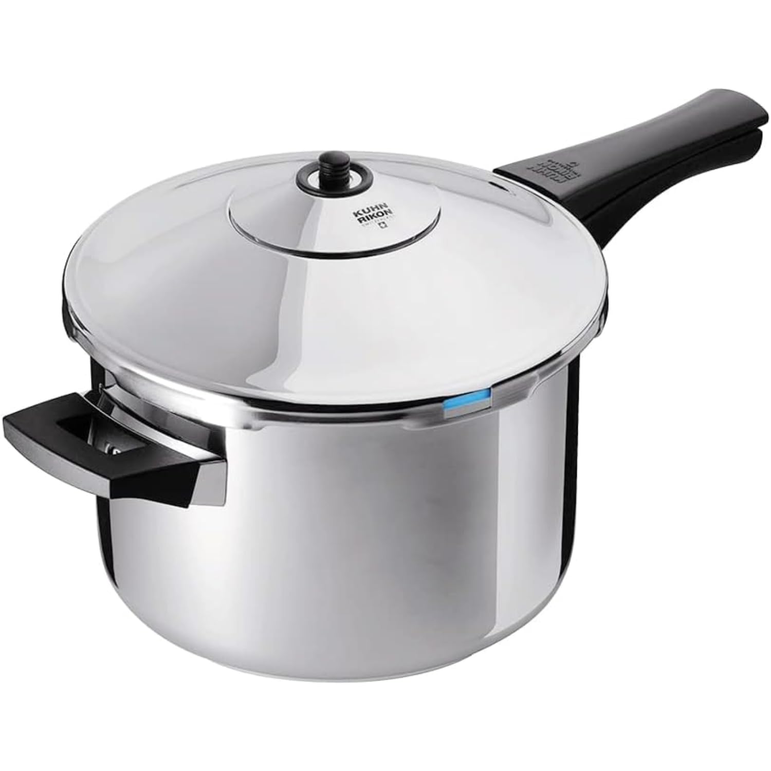 Kuhn Rikon Silver Pressure Cooker Duromatic Inox 7L/22Cm Food Steamer With Long Handle. Multi Cooker Hotpot With Auto Lock Lid. Stainless Steel Pot. Instant Cook Pot – 10 Year Cookware Guarantee