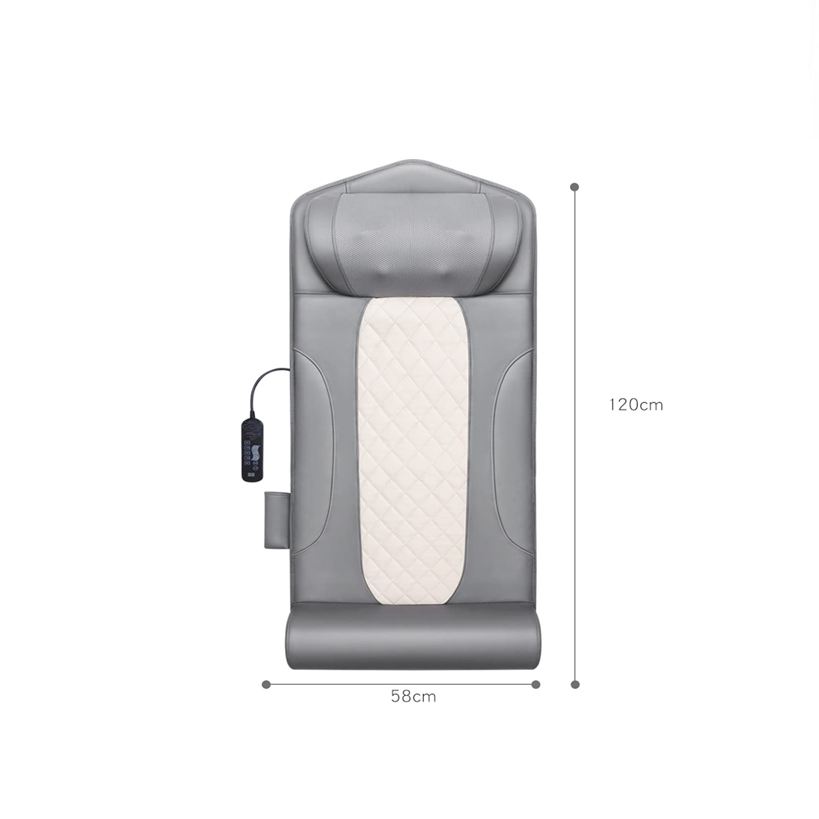 Genérico Esterilla de Masaje calefactora Multifuncional para Cuello y Espalda, colchón de Masaje Corporal Completo para aliviar el Dolor Lumbar, 4 Estilos de Masaje para Espalda, Cuello y Hombros.