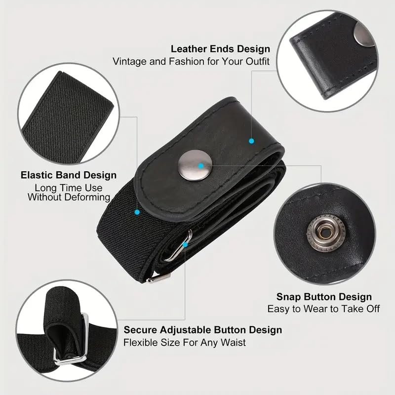 No Buckle Stretch Invisible Belt for Women or Men, Invisible Elastic Stretch Belt for Jeans Pants2