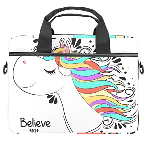 Sacoche ordinateur 13.3 pouces multicolore Believe in Unicorn pour le bureau et les cours