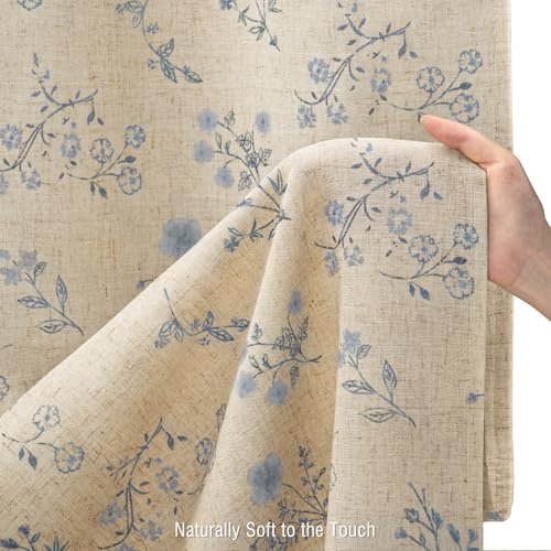 Blue Floral Farmhouse Vintage Linen Shower Curtain French Country 72Wx84H by XOGUIBO - Used condition - Image 5