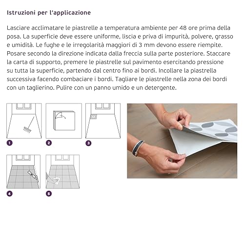 D-C-Fix Piastrelle Da Pavimento Autoadesive – Solid Concrete Effetto Cemento (Confezione Da 11, 30 X 30 Cm)– Piastrelle Pvc Adesive Di Qualità – Facili Da Pulire & Adattabili - 5