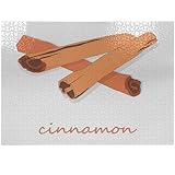 Ambesonne Cinnamon Jigsaw Puzzle, Cartoon Scent of The Exotic Spice Hand Drawn Lettering Illustration, Heirloom-Quality Fun Activity for Family Durable Cardboard, 1000 pcs, White Burnt Sienna Rust