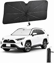 サンシェード 車 フロント 【12層断熱 UVカット】 傘型 ワンタッチ開閉 日除け 折り畳み式 3秒設置 10骨構造 ABS中棒 暑さ対策 (M)