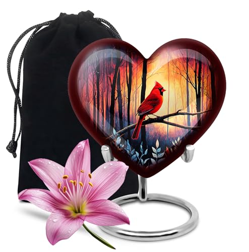 Image of Cardinal Urn for Ashes Cremation Urn for Ashes Adult Male 8 Inch Large | Cremation Urn for Ashes Adult Male, Decoratie Urns for Women, Large Burial Urns for Mom & Dad