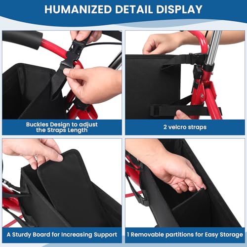 Image of Upgraded Rollator Basket, Large Walker Accessories Bag with Multiple Pockets, Rollator Accessories for Seniors Baskets for Rolling Folding Walker Easy to Use(Black)