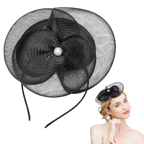 NBEADS 1 ensemble de Chapeaux Fascinateurs pour Femmes, Chapeau Bibi en Organza à Fleurs avec Serre Tête et Clip Idéal pour les Mariages et les Cocktails,...