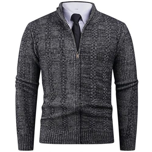 Men's Cardigan Sweaters Full Zip Up Casual Mock Neck Ribbed Knitted Winter Chunky Sweater Early Fall Fashion4