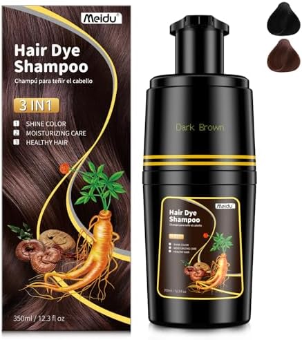 Xampu Coloração Semipermanente IIIMEIDU Marrom Escuro para Cabelo...