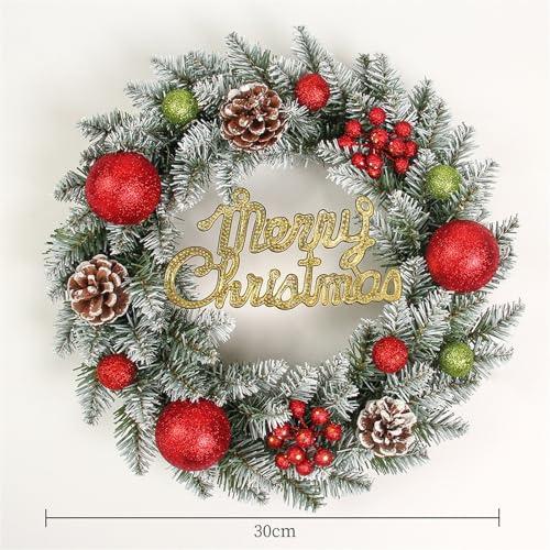 Couronne de Noël 30cm lot de 2 suspensions sans entretien - 2