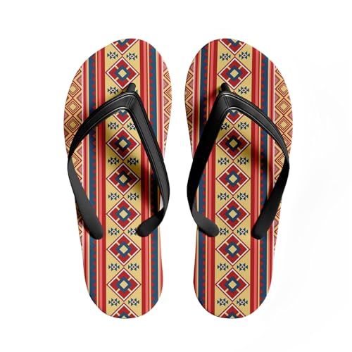 Ethnic Flip Flops for Men Women Vibrant Summer Beach Pool Party Comfortable Lightweight Couple Slippers Sandals