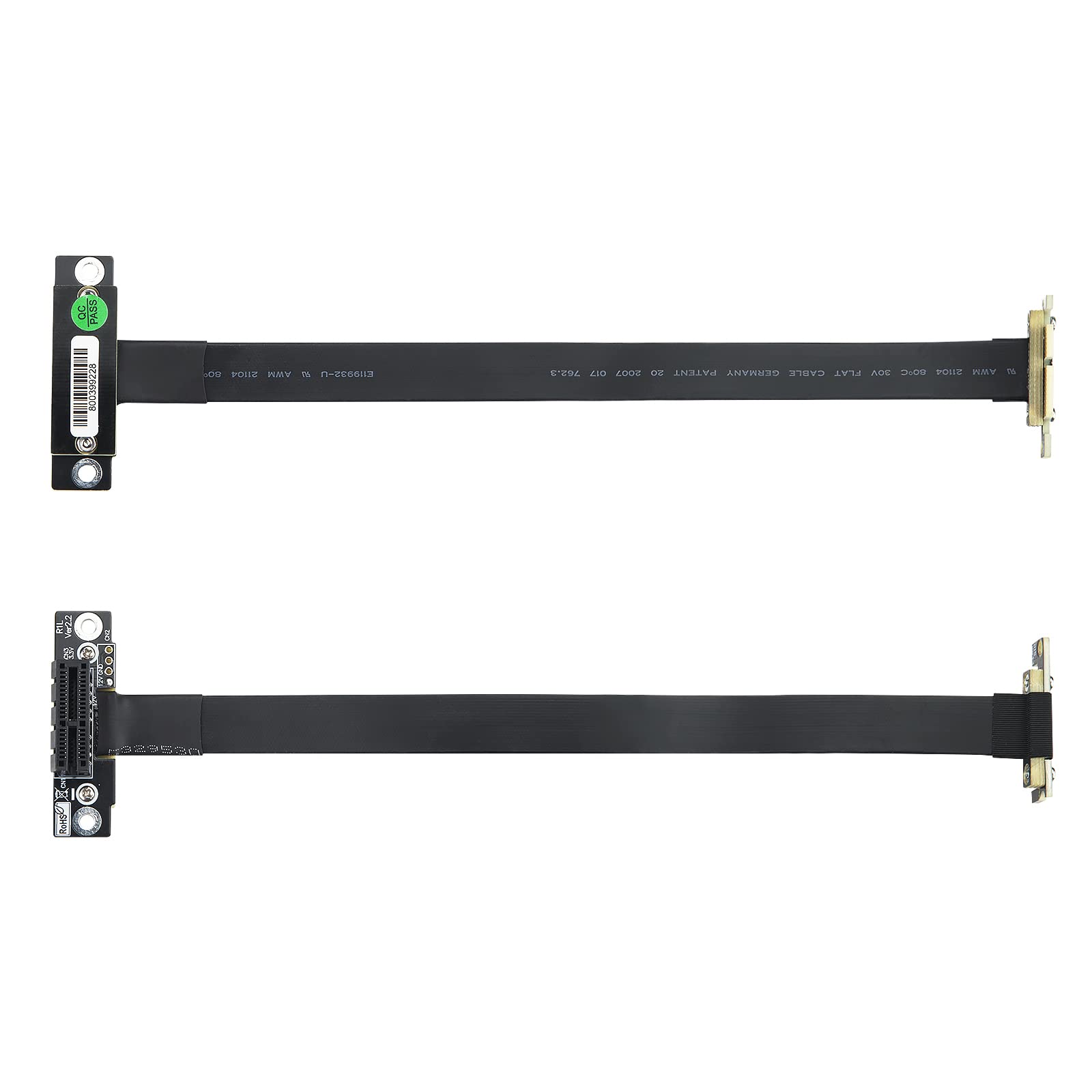 10Gtek PCI-e 3.0 Riser Kabel, X1 to X1, M to F, 90° to 90°, PCIe Extender Jumper for Graphics, Cable Length 20cm, P311MF5520