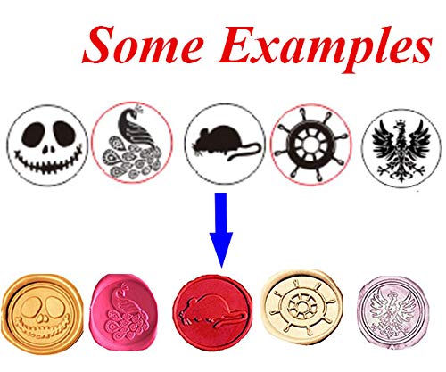 MNYR Vintage Customize Personalized Custom Wax Seal Stamp Melting Spoon Wax Stick Candle Gift Box kit Wedding Invitation Christmas Gift Wrap Custom Logo Picture Your Design Sealing Wax Seal Stamp Set