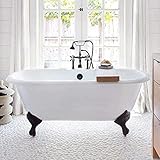 Vintage Tub & Bath Cambridge 66 Inch Cast Iron Double Ended Clawfoot Tub - Rim Faucet Drillings
