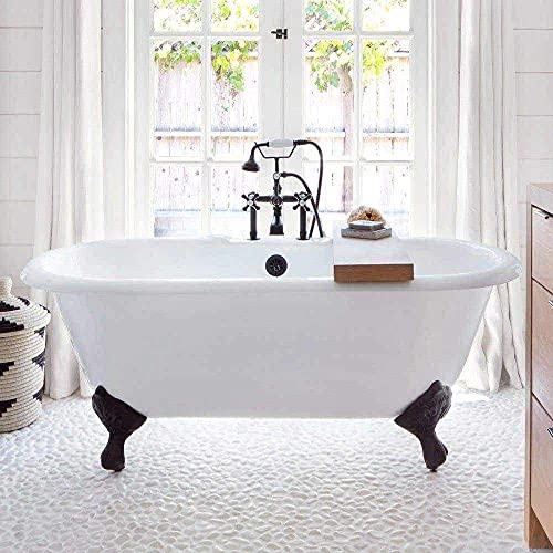 Vintage Tub & Bath Cambridge 66 Inch Cast Iron Double Ended Clawfoot Tub - Rim Faucet Drillings