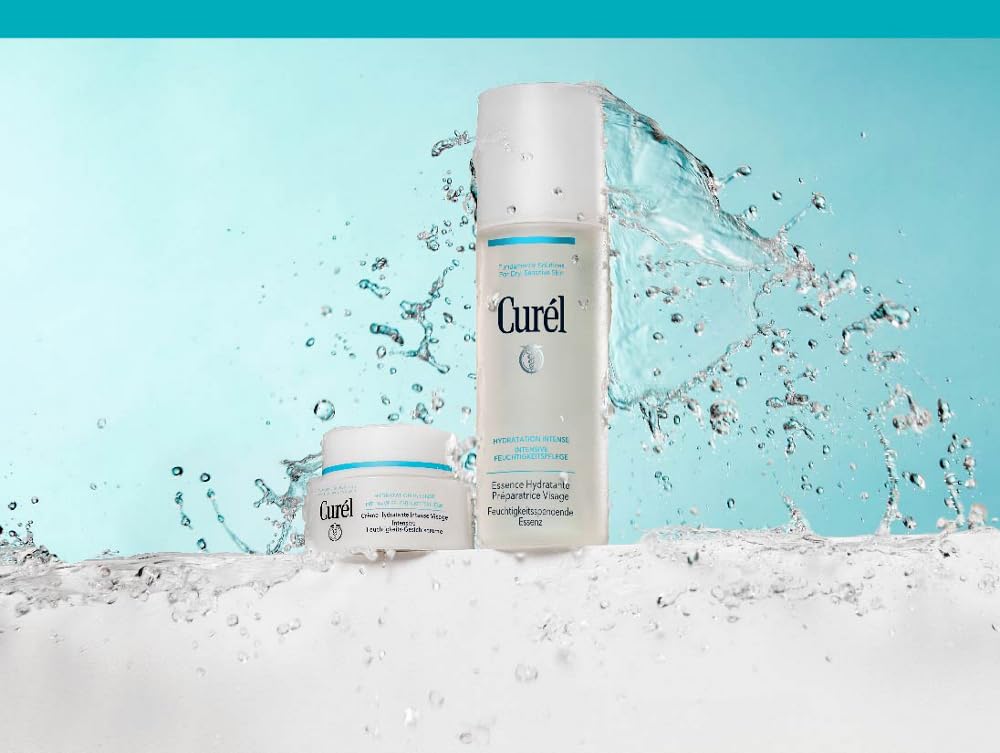 Curél - Set di benefici per la cura del viso, idratante, contenuto: essenza idratante, 150 ml + crema per la cura del viso, 40 g, con ceramidi, per pelli secche e sensibili