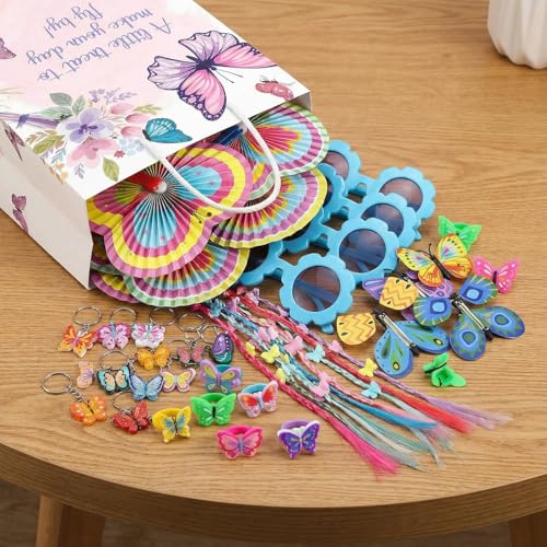 Image of Party Propz Butterfly Return Gift Bag for Birthday - 70 Pcs Gifts Bag with Butterfly Theme Partyfavors, Birthday Return Gifts For Kids, Ring for Girls, Eyeglasses, Keychain
