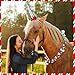 Yeyeplum 14 Pcs Christmas Horse Costume Bling Accessory Floral Spiral Horn 12 Mane and Tail Clip in Hair Extensions Neck Wreath for Real Horse Christmas Party Decor