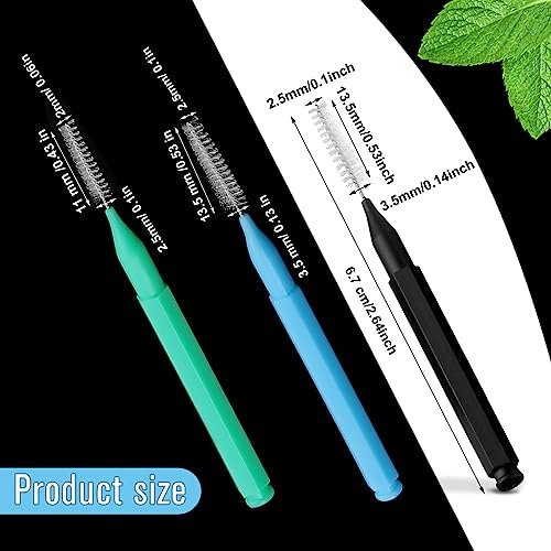 Image of Patelai 100 Pcs Braces Dental Brushes,Black, Blue, Green,Mixed Size