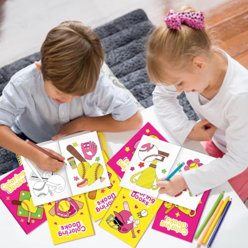 Image of Bulk Softball Coloring Books, 24Pcs Mini Ball Drawing Booklet for Kids
