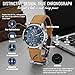 Distinctive Mens Analog Chronograph Watches with Auto Date & Multi Subdials, Fashion Casual Sport Quartz Wrist Watches with Luminous, 3ATM Waterproof, Valentines Day Gifts for Him, Boyfriend, Husband, Dad (Silver&Blue, N)