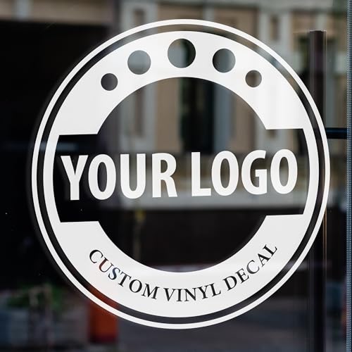 Custom Business Decals Stickers Vinyl - Personalized Logo Decal Vinyl Signs - Customized Window Decal with Logo - Waterproof Custom Stickers for Business Home Office
