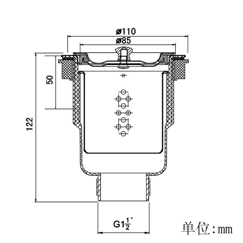 Colador para fregadero de acero inoxidable 4.5 pulgadas miniatura 4