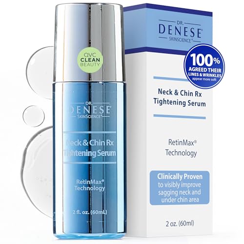 Dr. Denese Neck Firming and Tightening Serum Roll-On 2 oz – Vitamin C and Peptide Formula with Retinoate for Smooth Radiant Skin and Refined Jawline – Improves Elasticity, Hydration, and Definition