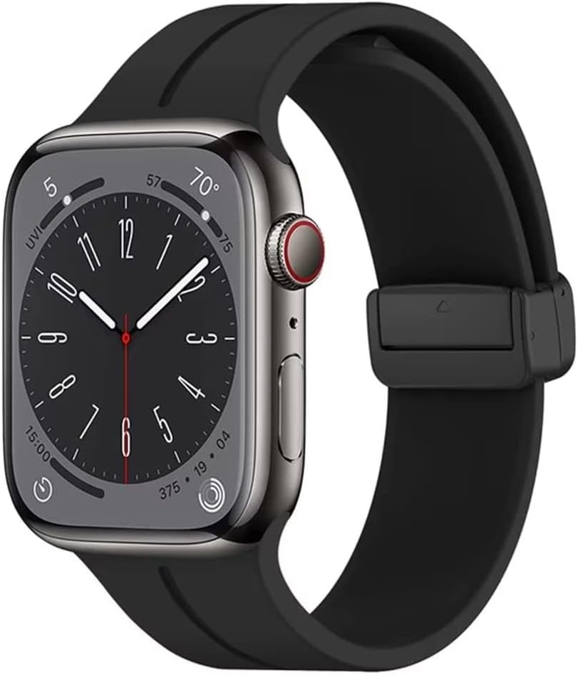 Compatible with Apple Watch Straps 46mm 45mm 44mm 42mm 49mm 41mm 40mm 38mm, Soft Silicone Magnetic Buckle Sport Bands for iWatch Series 11 10 9 8 7 6 5 4 SE3/2/1 Ultra(Watch Not Included)