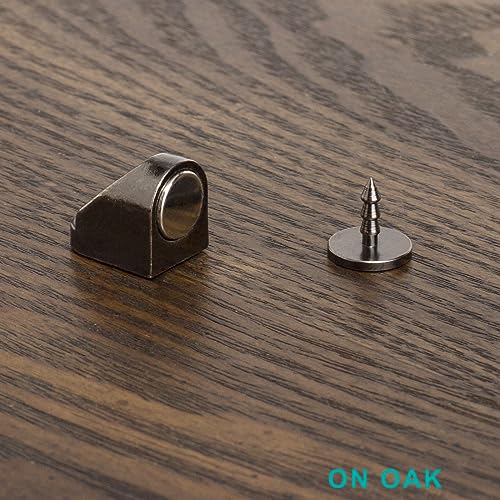Keenkee 4 Set Magnetic Door Catch And Latch, Cabinet Magnets Hardware For Kitchen, Closet, Cupboard And Other Furniture Doors And Drawers Closer, Closure Closing, Black Tone Gun Metal Color #TOP4