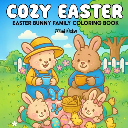 Cozy Easter - Easter bunny family coloring book