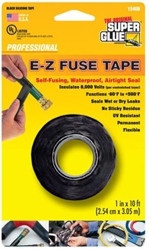 Super GlueThe Original 15408 E-Z Fuse Tape, black, 1 inches width x 10 feet length
