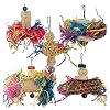 Vogelspeelgoed 5 stks Parrot Speelgoed Set Kleurrijke Vogel Kauwen Foerageren Hangende Loofah Speelgoed voor kleine…