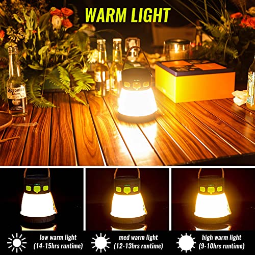 Adelante Rechargeable Camping Lantern, 2000Lm 40 Hrs 7200 Battery Powered Solar Camping Lights With Warm White Light, Rgb Color, Lantern Flashlight Outdoor Portable Lanterns For Emergency(1Pack) #TOP5