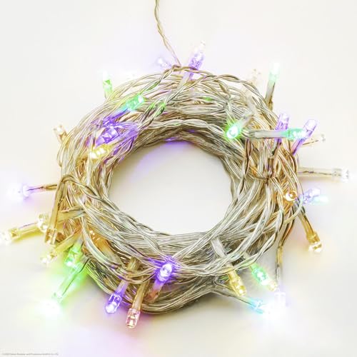 Guirlande lumineuse LED multicolore extérieure 40 lampes câble transparent Hellum
