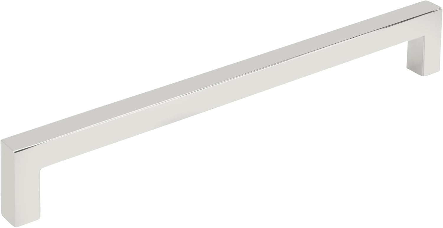 Polished Nickel Modern Cabinet Pull with Mounting Hardware