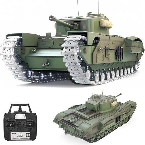 Ssccgym Remote Control Tank GB Churchill Mk.VII RC Tank 1/16 War Military Vehicle Smoke Barrel...