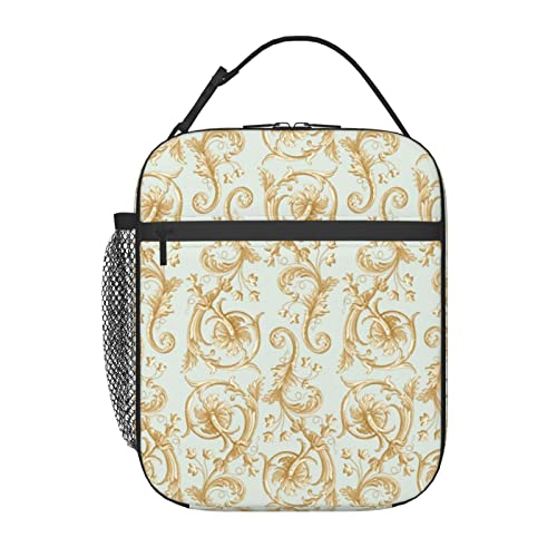 FUCVNPZ Bolsa de almuerzo reutilizable, bolsa de almuerzo con patrón de flores, bolsa de almuerzo aislada para oficina, trabajo, picnic, playa, entrenamiento, viajes Cover
