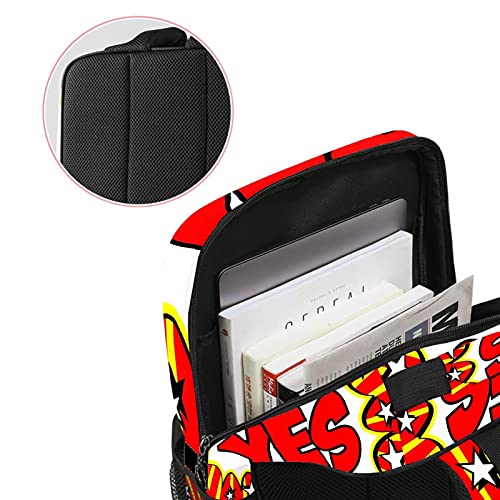 Sac à dos ordinateur portable et de travail tendance imprimé pop art rouge - 3