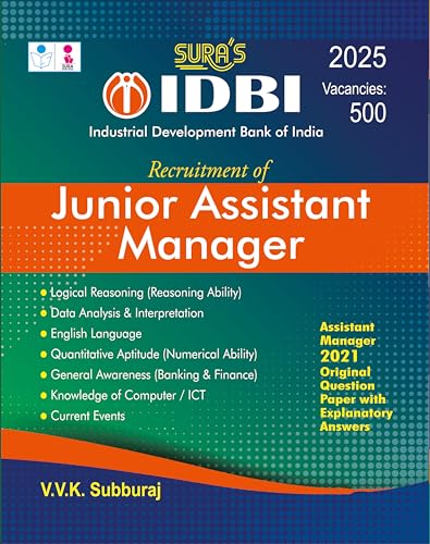 SURA`S IDBI Junior Assistant Manager Exam Book Guide in English M...