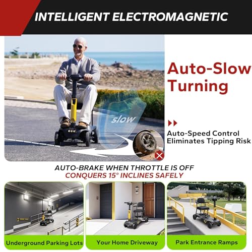 Image of Lightweight Mobility Scooter for Seniors, Powered Mobility Scooter for Adults Portable 37.5 lbs Aluminum Frame | Airline Approved | YL-985S
