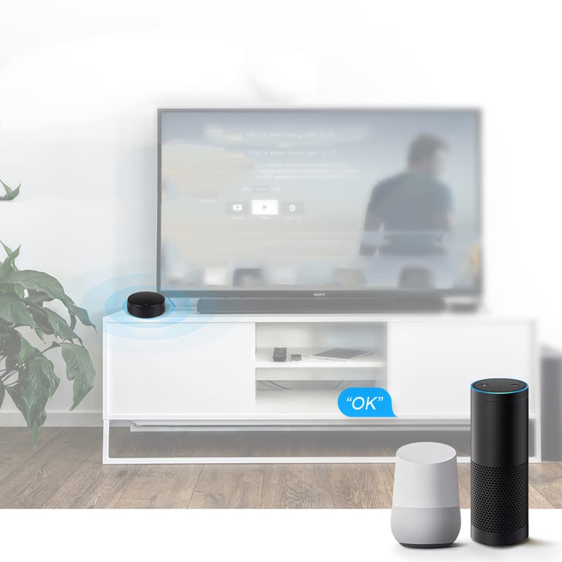 Tuya Smart RF IR Control Remoto WiFi Smart Home Controlador Infrarrojo para Aire Acondicionado TV Soporte de TV Alexa, Home