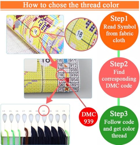 Image of KYOQFVN Halloween Counted Cross Stitch Kits for Adults, 11CT Stamped Cross Stitch Kits for Beginners, Needlepoint Cross-Stitch Horror Patterns Embroidery Kits Arts and Crafts for Home Decor 14x14 Inch
