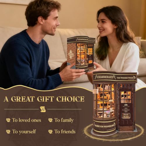 IBOHEYE DIY Book Nook Kit Magic Miniature Dollhouse kit 3D Wooden Puzzle