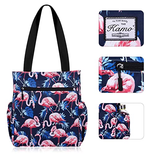 Image of KAMO Floral Tote Bag - Waterproof Lightweight Handbags Travel Shoulder Bag for Hiking Yoga Gym Swimming Travel Beach