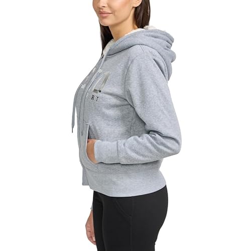 AEROPOSTALE Moletom feminino com capuz forrado com lã de ovelha e zíper