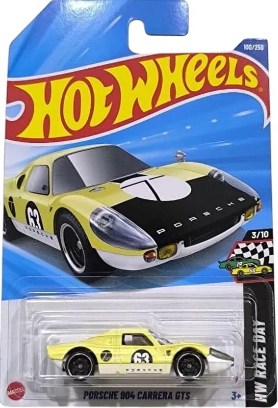 Image of Hot Wheels Porsche 904 Carrera GTS HW Race Day Ages 3 and Up 100 /250 (Yellow)