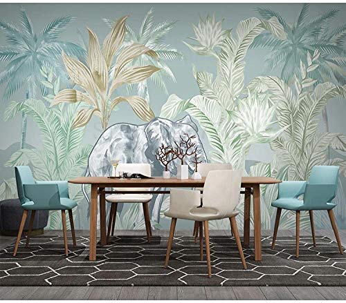 Revêtement mural éléphant et forêt tropicale durable